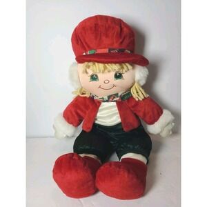 Olde Time Kids Christmas Rag Dolls Plush Boy 1996 Holiday‎ Decor Vintage